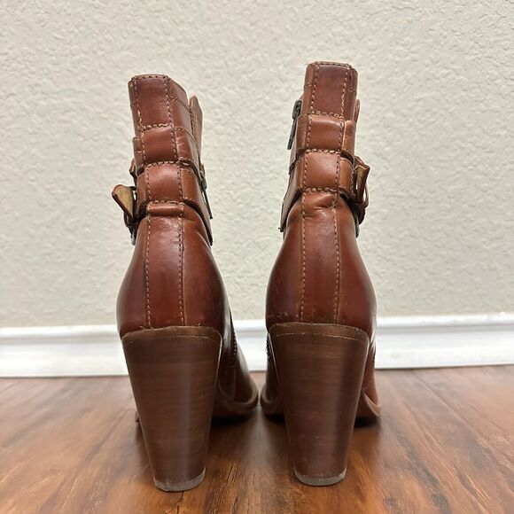 FRYE 4015 Ankle Boots Booties in Cognac Leather #3475389 - Picture 7 of 11